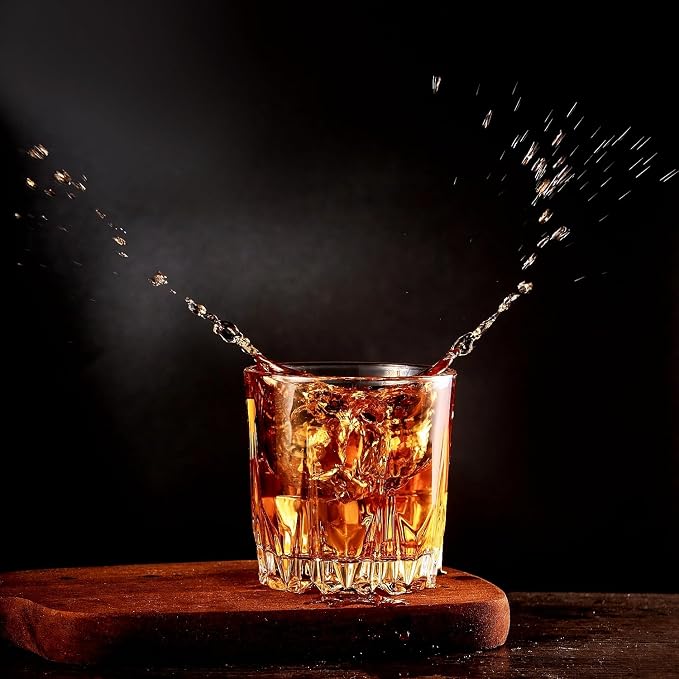 GLASKEY Whiskey Glasses Set of 4, Lead-Free Crystal Old Fashioned Glass - Image 6