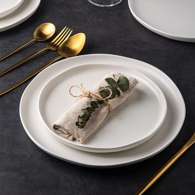 AmorArc Ceramic Dinner Plates Set of 6, 10.25 Inch Stoneware Dishes Set | Wavy - Image 6