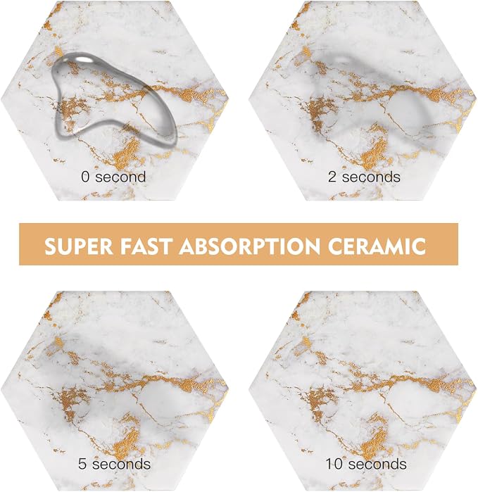 Gold Coasters, Marble Coaster Set - Image 6