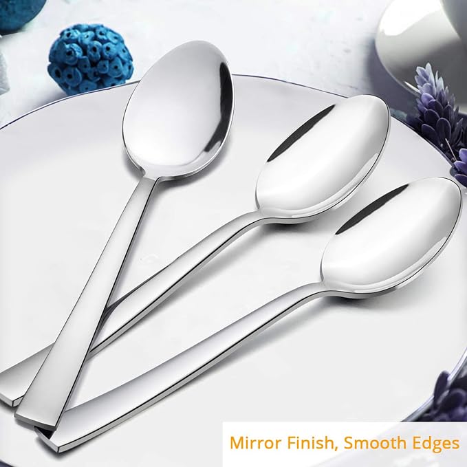 Dinner Spoons Set of 12, E-far 7.9 Inch Stainless Steel Soup Spoons Tablespoons - Image 4