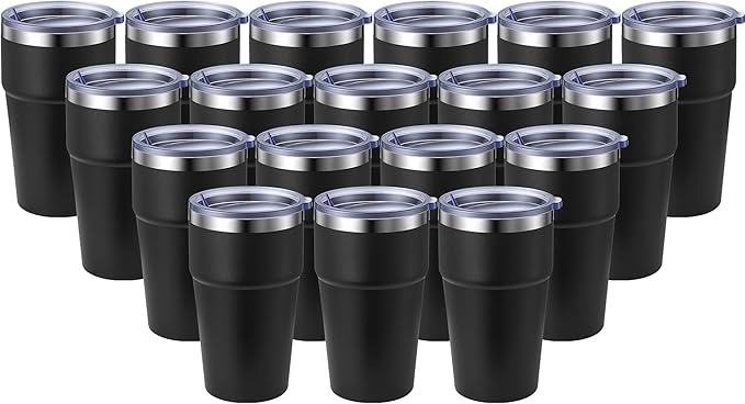 MEWAY 16oz Tumbler Double Wall Vacuum Insulated Travel Mug Bulk, Stainless by MEWAY