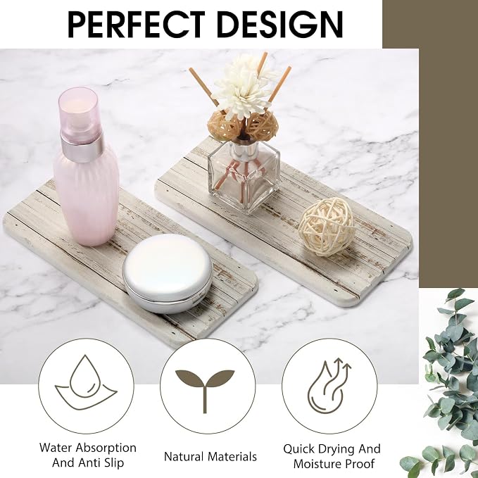 2Pcs 8.6x4'' Water Absorbent Diatomite Coasters Diatomaceous Earth Drying Mat - Image 7