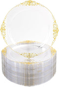 Nervure 100Pcs 7.5'' Clear Plastic Plates, Disposable Plates by Nervure