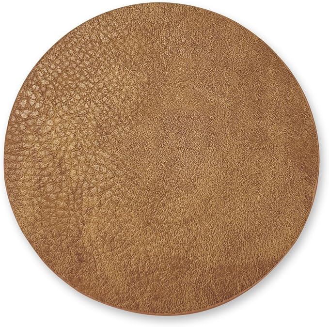 Set of 8 Morgan Faux Leather 4 Inch Round Coasters, Heat & Water Absorbent - Image 4