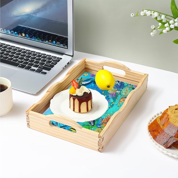EWJRNSF Diamond Art Kits for Adults Wooden Serving Trays - Image 6