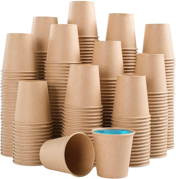 BYSNOW 400 Pack 3 oz Kraft Paper Cups, Small Disposable Bathroom Cups | by BYSNOW