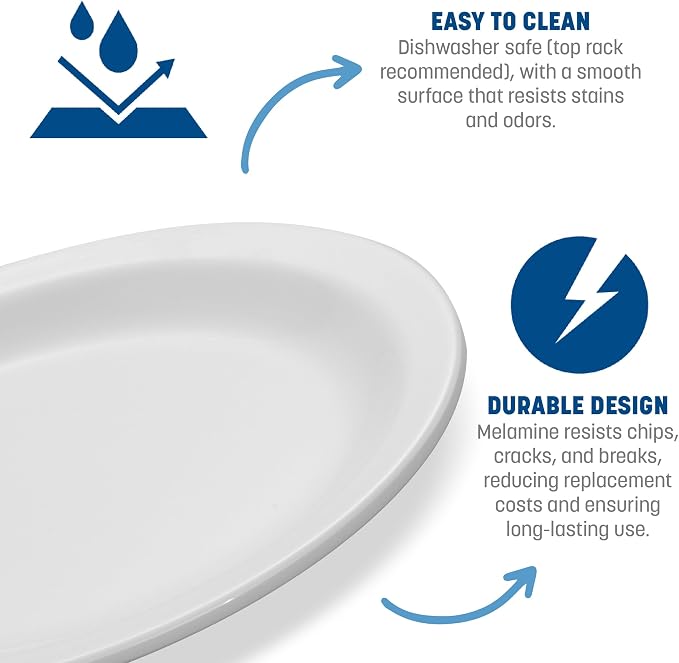 Carlisle FoodService Products Kingline Plastic Oval Platter Oval Tray - Image 3