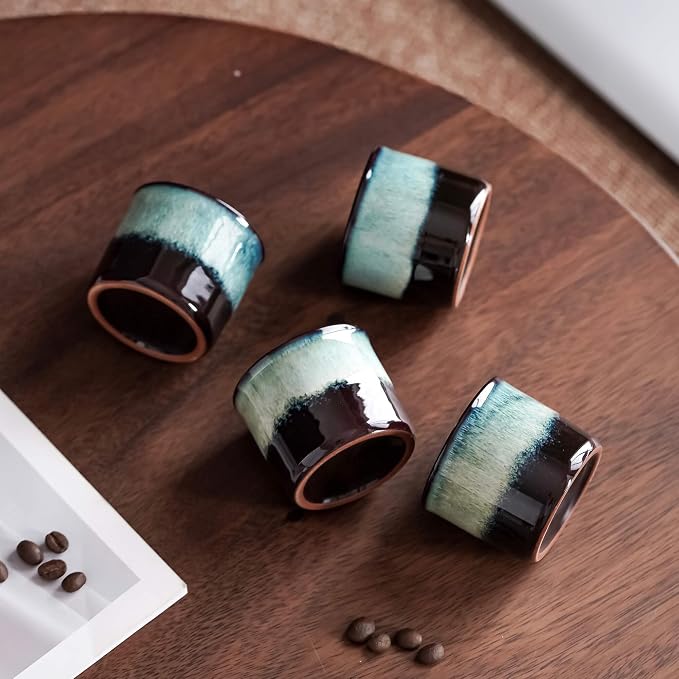 Japanese Tea Cups Set of 6, Ceramic Teacups, Chinese Tea Cups - Image 3