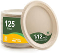 WELLIFE 100% Compostable Oval Paper Plates 12 Inch 125-Pack Large Plates | by WELLIFE