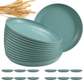 HEYCOME 12 Pcs Unbreakable Deep Dinner Plates Set, 10 inch Reusable Plastic by StayHealthyStayHappy