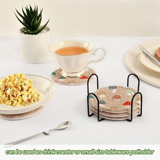 YETTASBIN Mushrooms 6 Pcs Drink Coasters - Image 6