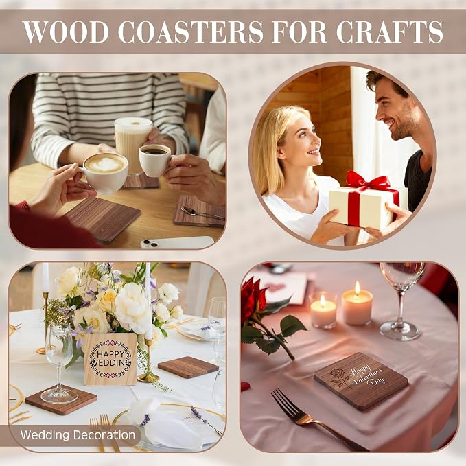 100 Pcs Unfinished Wood Coasters - Image 5