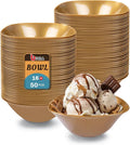 bUCLA 50Pack Gold Plastic Serving Bowls - 16oz Disposable Serving Bowls by BUCLA
