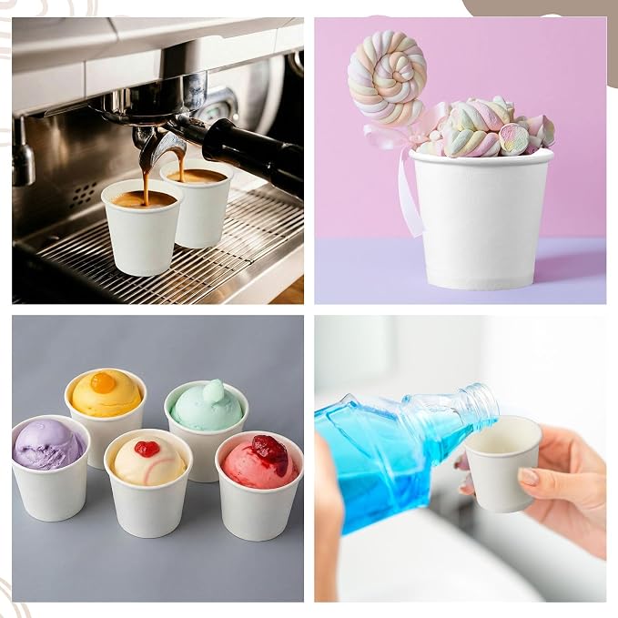 300 Pack 1oz Mini Coffee Cups Disposable Paper Cups Hot or Cold Beverage Cup - Image 6