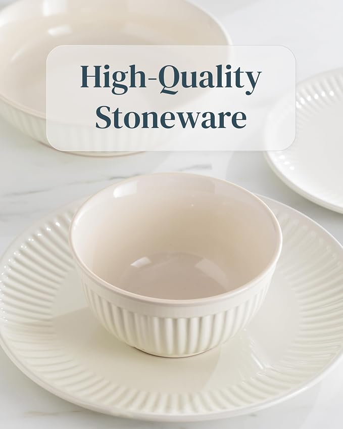 24 Piece Stoneware Dinnerware Set - Image 6