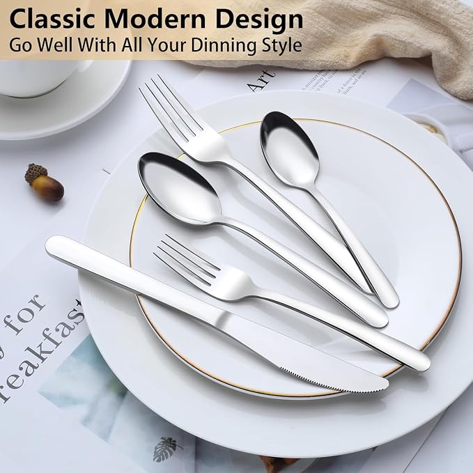 Pleafind 60-Piece Silverware Set Service - Image 5