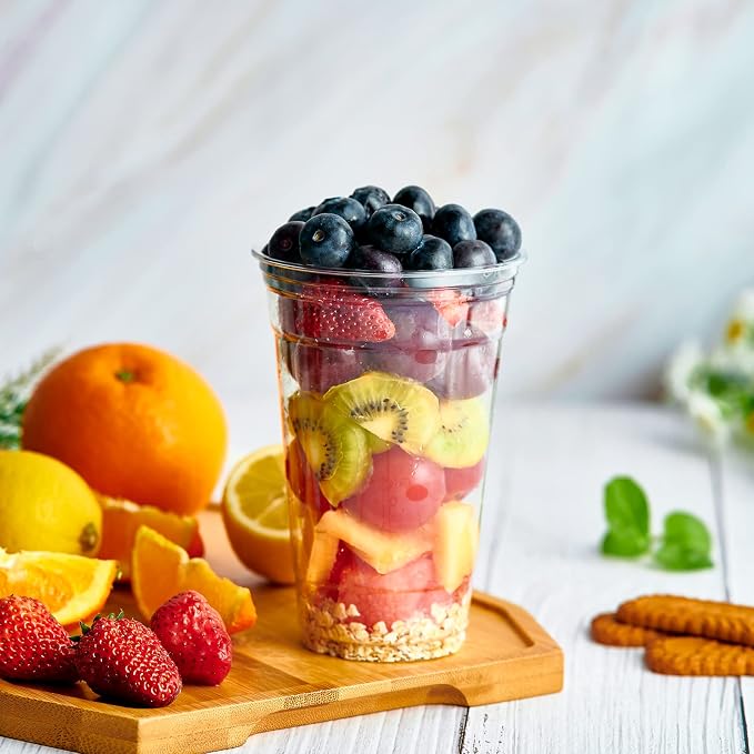 Lilymicky 60 Sets 24 oz Clear Plastic Cups - Image 4