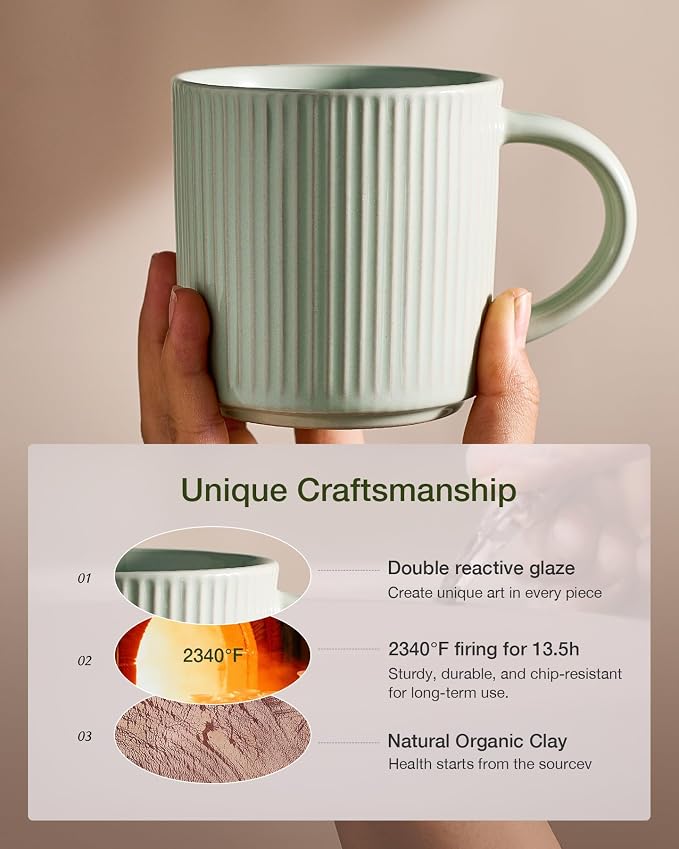 famiware Coffee Mug Set for 6, Star 12 oz Catering Mugs Cup Set - Image 6