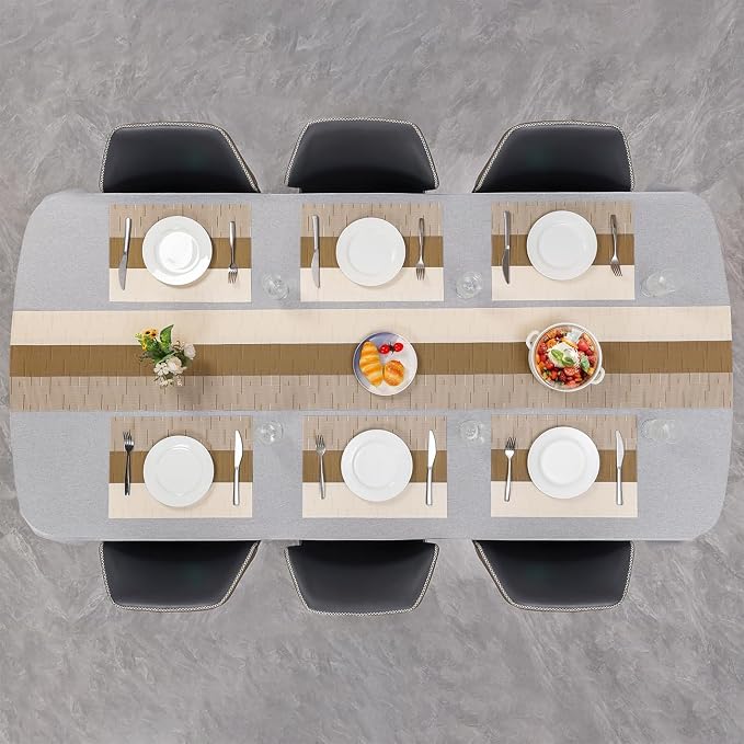 Placemats Set of 8, Vinyl Woven Heat-Resistant Place Mats | Washable Wipeable - Image 7