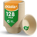 8 oz 128-Pack Compostable Paper Bowls, Small Disposable Dessert & Snack Bowls by SustainableSolutions
