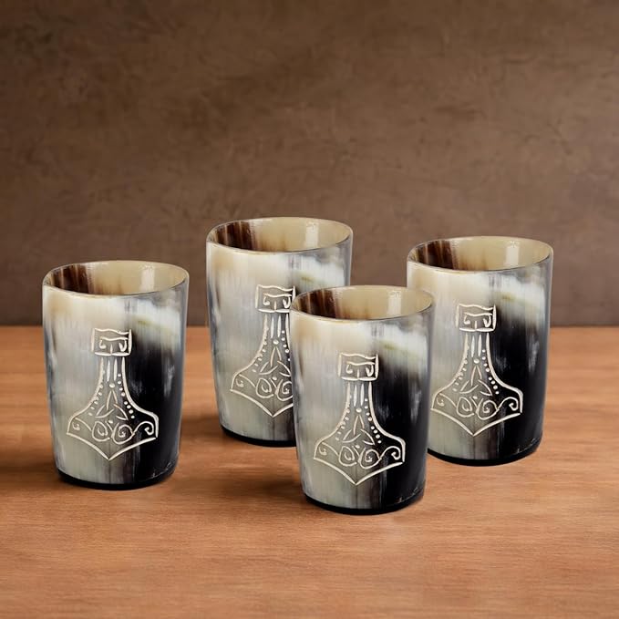 Handicrafts Home Viking Horn Shot Glasses Set of 8, Handmade Horn, Rustic - Image 5