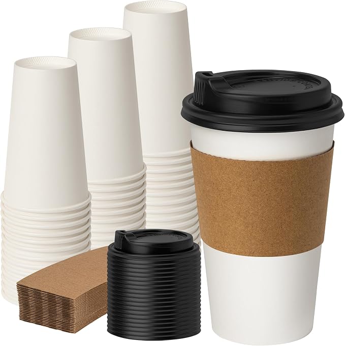 METAPRINT 50 Pack 16 oz Disposable Coffee Cups by METAPRINT