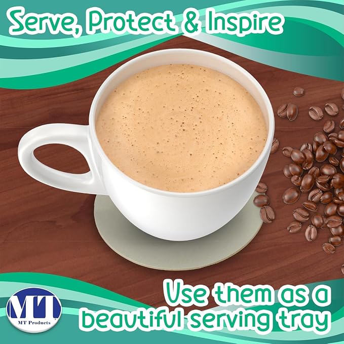 MT Products 4" Blank Off-White Heavyweight Round Paper Coasters - Image 4