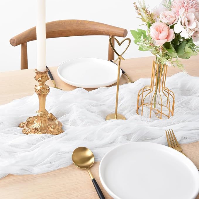 Ivory Cheesecloth Table Runner Cheese Cloth Wedding Birthday Party Decor | 10Ft - Image 2