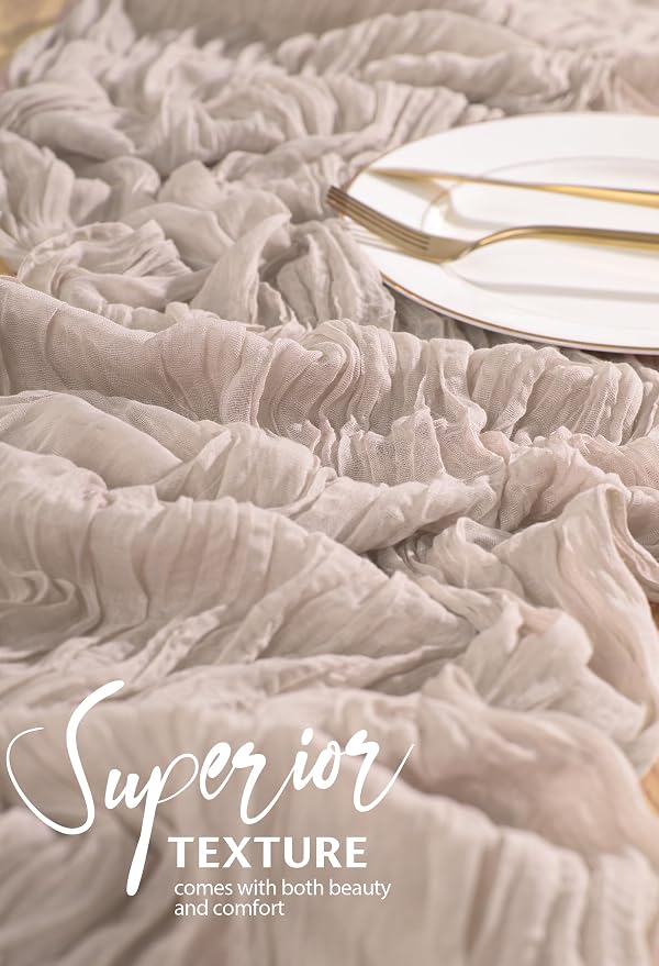 30 Pack Cheesecloth Table Runner 10FT Rosy Brown Table Runner Boho Gauze Cheese - Image 4