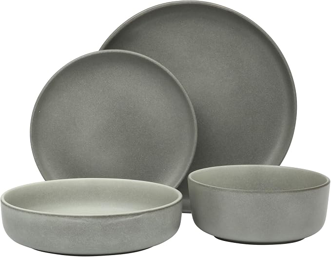 Gibson Elite Pasco 16 Piece Plates and Bowls Double Bowl Reactive Glaze Dishes - Image 5