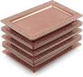 6 Yumchikel 14" x 7.5" Rose Gold Lace Rim Plastic Serving Trays & Platters | by Yumchikel