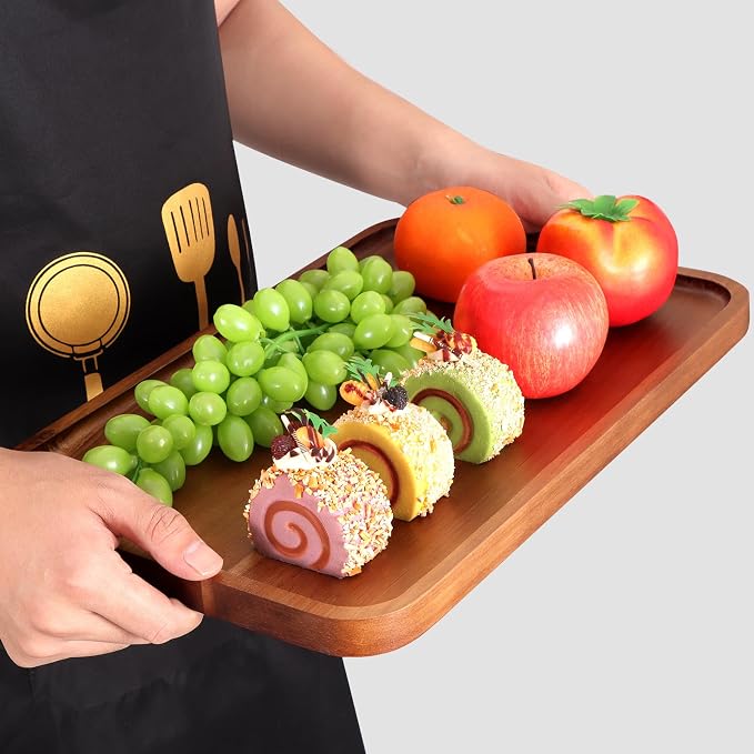 Large Wooden Tray for Party Food Charcuterie Boards Wood Serving Platters | - Image 6