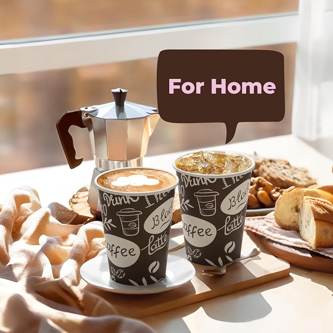 Fit Meal Prep 12 oz Coffee Cups 300 Count, Leak-Proof Hot Cup, Disposable Paper - Image 6