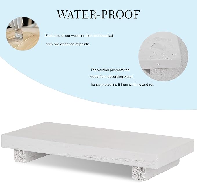 Wood Bathroom Tray Farmhouse Decor Kitchen Soap Holder, Lightweight, Easy Clean - Image 3