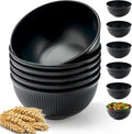 Unbreakable Cereal Bowls, 24 oz, Carbon Black, Reusable Plastic, Lightweight by LIANGKEN