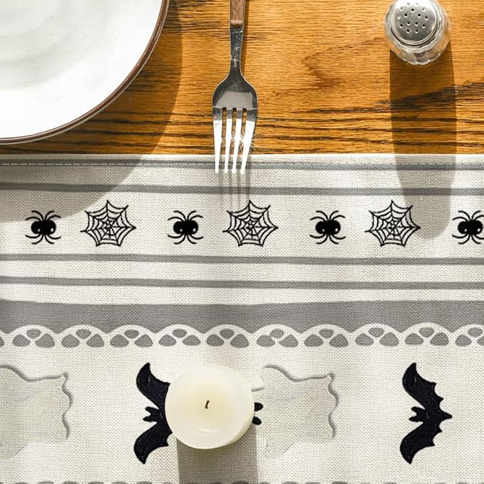 Artoid Mode 210 GSM Halloween Table Runner 13x36 Inch Home Party Decor | Beige - Image 7