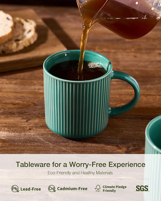 famiware Coffee Mug Set for 6, Star 12 oz Catering Mugs Cup Set - Image 8