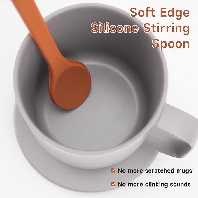 4PCs Silicone Stirring Spoons for Coffee Tea | 6.85-Inch Coffee&Espresso - Image 2