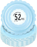 52 Pcs Light Blue Paper Plates 7 Inch Scalloped Dessert Plates by Polinook-TheAnswerToEveryClutteredSpace