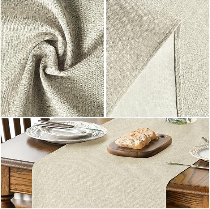 Artoid Mode Beige Table Runner, Seasonal Summer Fall Washable Kitchen Dining - Image 6