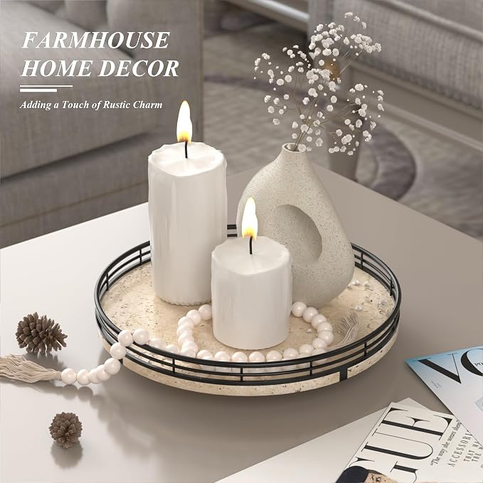 AMH 10-Inch Italian Travertine Lazy Susan - Image 4