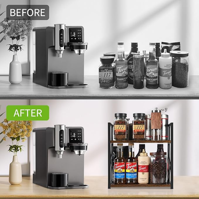 YINMIT Countertop Shelf Organizer, Coffee Bar Accessories, Spice Rack, Coffee - Image 5