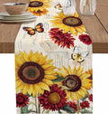 Sunflower Farmhouse Table Runners 72 Inches Long, Spring Summer Retro Table by Unknown