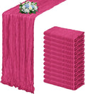12 Pack Hot Pink Cheesecloth Table Runner 17x108 Inch Semi Sheer Boho Gauze by Unknown