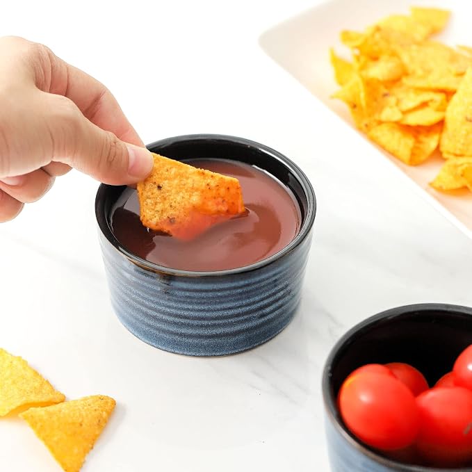 Ceramic Ramekins 6 oz, Oven Safe Souffle Dish Set of 6 - Image 3