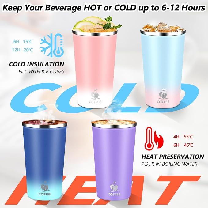 Insulated Travel Coffee Mug Reusable Coffee Tumbler Cup - Image 5