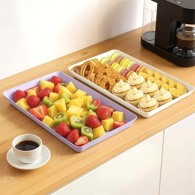 WOWBOX 6 pcs Serving Tray for Entertaining, Serving Platters for Snacks - Image 7