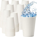 100 Pack of 12 oz Disposable White Paper Coffee Cups by ECOEXTRA