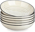 vancasso Bonbon Pasta Bowls Set of 6, 38 Oz Ceramic Salad Bowls, Wide and by vancasso