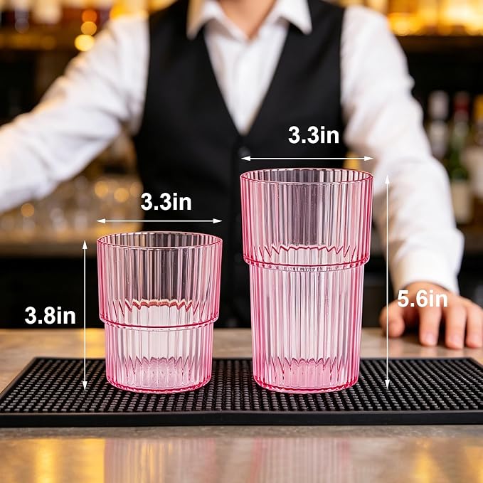 12 Pack Plastic Wine Glasses, 16 Oz Highball Glasses & 12 Oz Cocktail Glasses - Image 7